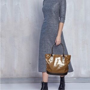 Fendi Brown Leather Trimmed Bag